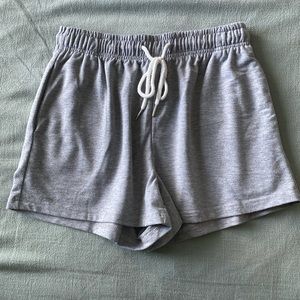 Grey drawstring sweatshorts, size medium